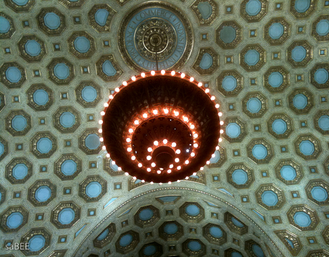 ornate bank ceiling