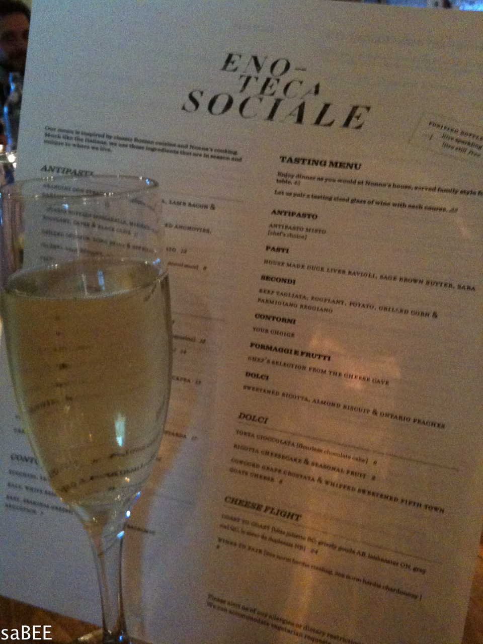 menu and wine glass