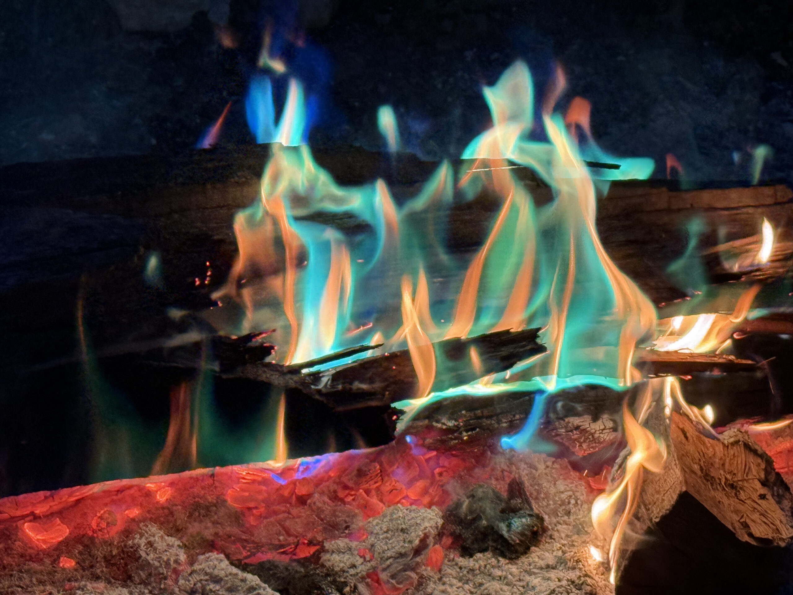 colorful fire flames